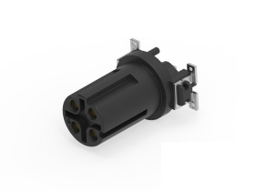 Złącza okrągłe 4-pinowe M12 Montaż na płytce Gniazdo ERNI