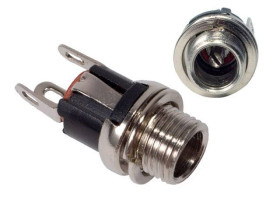 2szt. GNIAZDO DC 2,5/5,5 METAL DO OBUDOWY 3 PIN