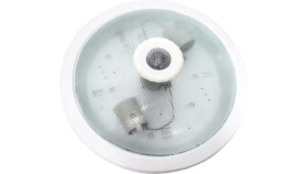 Plafon Z Czujnikiem Ruchu I Zmierzchu 2X40 E27 Szklany Klosz Metalowa Obudowa...