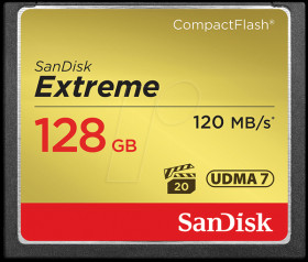 SDCFXSB-128G-G46 CF memory card 128GB, SanDisk Extreme 120MB/s.