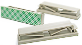 Mounting base, with snap closure, PA, light gray, self-adhesive, (L x W x H) 44 x 19 x 7.5 mm, BYB-5-12H4400