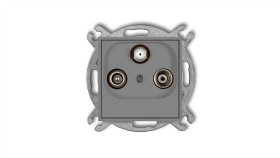 Icon Mechanizm Gniazda Abonenckiego Rtv-Sat Końcowego 1,5Db Szary Mat 27Igs