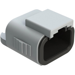 Protective cap, rectangular, gray, IP68 for plug, straight, ATM series, ATM06-3S-CAP