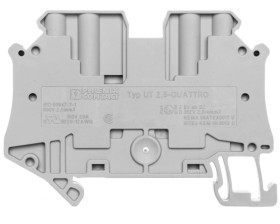 Złączka szynowa 4-przewodowa 0,14-4mm2 szara UT 2,5-QUATTRO 3044542 /50szt./