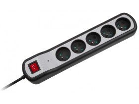 Listwa zasilająca KEMOT 5 gniazd z przełącznikiem (1,5m, 3x1,5mm)