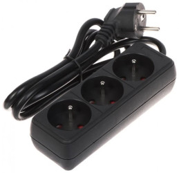 Przedłużacz 3-gniazda PR-1.5M-3G/B 1.3m czarny