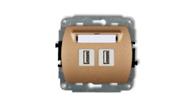 Trend Gniazdo Podwójne 2Xusb-Aa Złoty Metalik 8Gusb-2