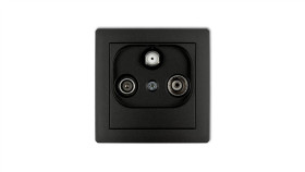 Deco Gniazdo Antenowe Rtv-Sat Końcowe Multimedialne (Internet) Czarny Mat 12Dgm