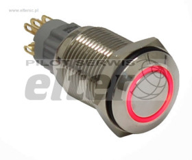 Przeł. przycisk. okrągły ON-ON 2A czerw. 12V