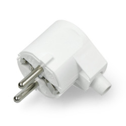 Wtyczka WT-20 - do gniazdka z uziemieniem - biała