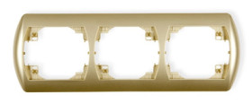 TREND Ramka pozioma potrójna złoty 6RH-3