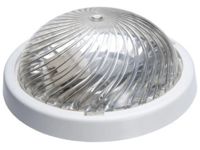 Oprawa ALFA, E27, 75W, biała-polipropylen, klosz przeźroczysty-poliwęglan, IP44, IK10 A2210-P