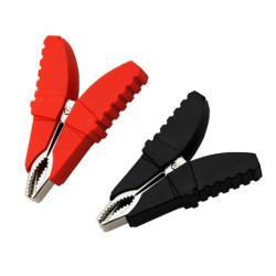 Krokodylek 30A gruby czarny/czerwony 96-706