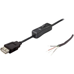 BKL 10080120 USB 2.0 Cable A-coupling with switch black straight