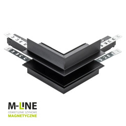 Łącznik kątowy do szyny magnetycznej zewnętrzny podtynkowy czarny M-LINE