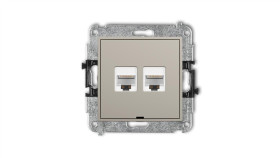 Mini Mechanizm Gniazda Komputerowego Podwójnego 2Xrj45, Kat. 6A, 8-Stykowy,...