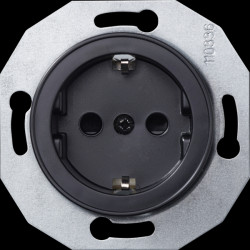 WDE011303 Socket with increased touch protection RENOVA black