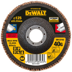 DEWALT DT30602-QZ DT30602 Extreme Metal Flap Disc 125 x 22.2mm x 40G