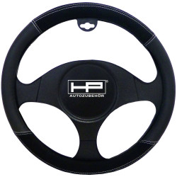 HP Autozubehör19718 SteeringWheel cover Black Velour/Faux leather 39x4cm 37-39cm