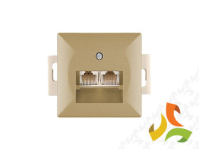 PERŁA Gniazdo komputerowe / telefoniczne podwójne (uniwersalne) złoto metalik GTP-20P LSA ABEX