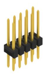 Pin header, 10 pole, pitch 2.54 mm, straight, black, 10053570