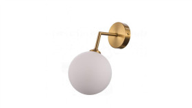 Złoty Kinkiet Dorado Do Sypialni Klosz Mleczna Kula, G9 Lp-002/1W Light Prestige