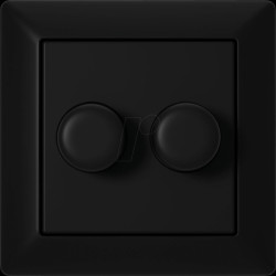 ED-10005B Dual dimming knob, black, incl. central plate and frame