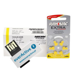 120 x baterie do aparatów słuchowych Rayovac Extra Advanced 10 MF + pendrive 8GB