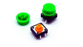 Mikroprzełącznik 12x12 mm, przycisk zielony