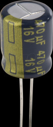 EEUFC1C471 Electrolytic capacitor, radial, 470 µF, 16 V, 105°C, low ESR, AE