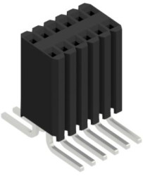 Socket header, 12 pole, pitch 1.27 mm, angled, BLM2SMD12Z