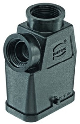 Grommet housing, size Han-Compact, PC, 2 x M20, angled/straight, longitudinal bow locking, IP65, 19120080425