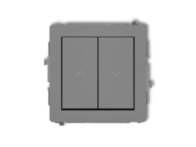 DECO Wyłącznik żaluzjowy zwierny przycisk szary mat 27DWP-8 KARLIK