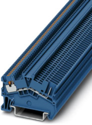 Through terminal block, push-in connection, 0.14-1.5 mm², 1 pole, 17.5 A, 6 kV, blue, 3214466