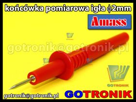 Końcówka pomiarowa igła 2mm | czerwona