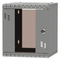 Szafa wisząca Standard 10" 6U, 300mm, drzwi szklane, szara