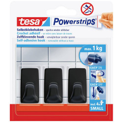 tesa 58278-00000-20 Powerstrips black hooks Self-adhesive 3pcs