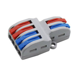 ZŁĄCZKA SZYBKOZŁĄCZKA PRZELOTOWA OŚWIETLENIOWA ZACISKOWA 2-TOROWA 2 NA 4 ROZGAŁĘZIACZ / ROZGAŁĘŹNIK / ROZDZIELACZ Z 2 NA 4 PRZEW