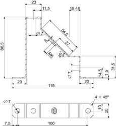 Spacial SM / Spacial SF wspornik szyny kąt 45o NSYFB45 /10szt./