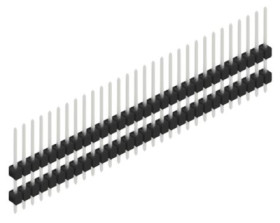 Pin header, 30 pole, pitch 2.54 mm, straight, black, 10051017