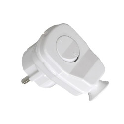 Wtyczka kątowa rozbieralna, dwubiegunowa z łącznikiem, 2P+Z, 16A, 250V, biała AWA-Ł/BIAŁA