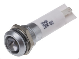 Lampka kontrolna do montażu panelowego 230V ac, biała 12mm LED Chrom RS PRO