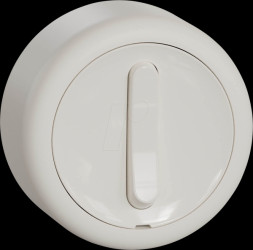 WDE015831 Cross switch, surface mounted, complete, white, round, Renova