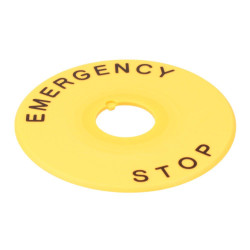 HAAV4-27 IDEC Yellow 16mm Emergency Stop Switch Nameplate