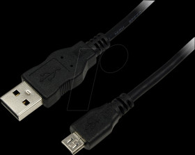 CU0060 USB 2.0 cable, USB-A/M to Micro-USB/M, black, 5 m