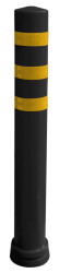 Słupek ochronny z pamięcią kształtu do Parking, Ściana Czarny, żółty długość 810mm RS PRO Poliuretan
