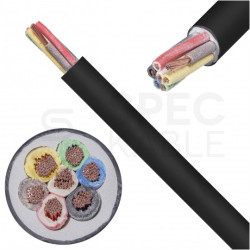Kabel samochodowy YLYs 7x1,5mm2 czarny 24V zewnętrzny przyczepowy linka Elektrokabel