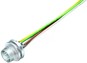 Panel plug, M16, 4 pole, strand connection, screw locking, straight, 09 0311 702 04