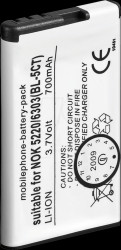 700mAh Li-ion for NOKIA 5220, 6303