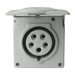 Gniazdo ścienne CEE z puszką podtynkowe 16A 400V 5P IZV 1653